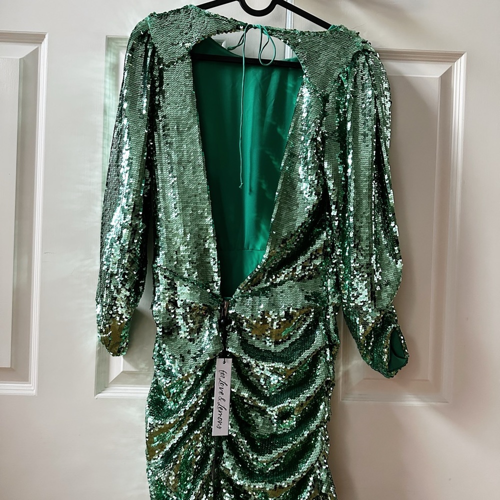 For love&Lemons green glitter dress/size S NWT